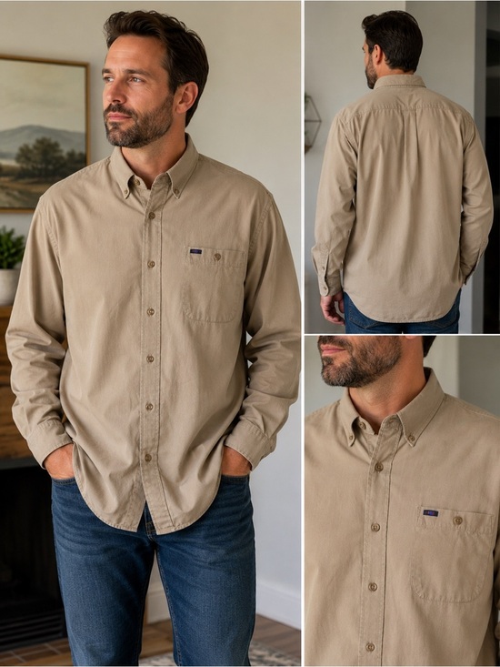 Alexander Julian Other - Alexander Julian Colours XL Khaki 100% Cotton Button Down Shirt Long Sleeve